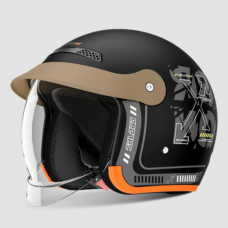 🛵 หมวกกันน็อคเลนส์โค้งยอดนิยมจากไทย 🔥 มุมมองกว้างพิเศษ⤴️ เบาและสบาย✨ มีหลายสีให้เลือก! 🌪️ การออกแบบกันลมเฉพาะ + เลนส์ปรับได้ 3 ระดับ ล็อคทันทีที่ดึง🔒