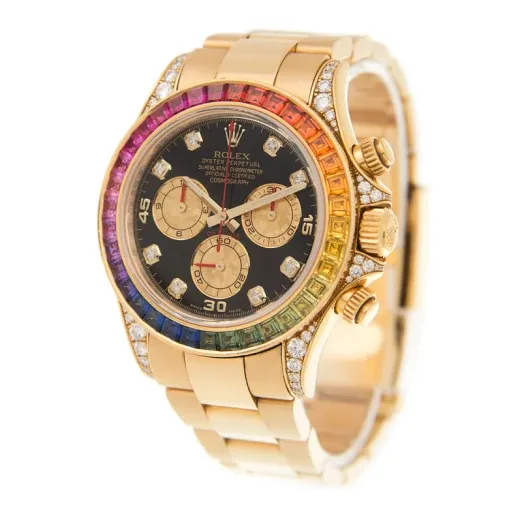ロレックス「Rolex」ロレックス デイトナ レインボーダイヤモンド イエローゴールド＆ステンレススチール 40mm