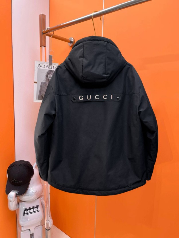 グッチ「Gucci」秋冬ラペル付きダウンジャケット