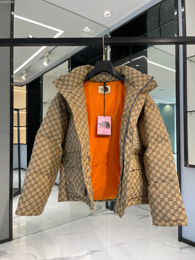 グッチGucci x The North Face秋冬ラペル付きダウンジャケット