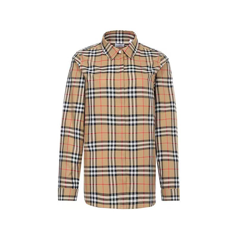 バーバリー「Burberry」の定番の小チェック柄シャツ-isetant