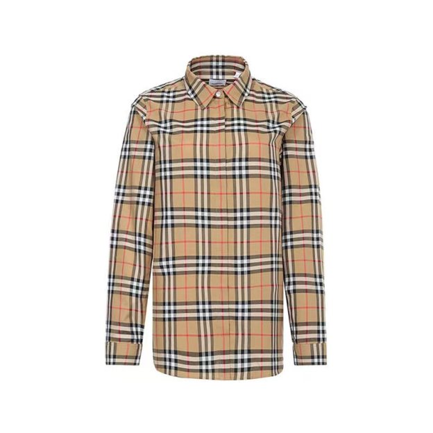 バーバリー「Burberry」の定番の小チェック柄シャツ-isetant