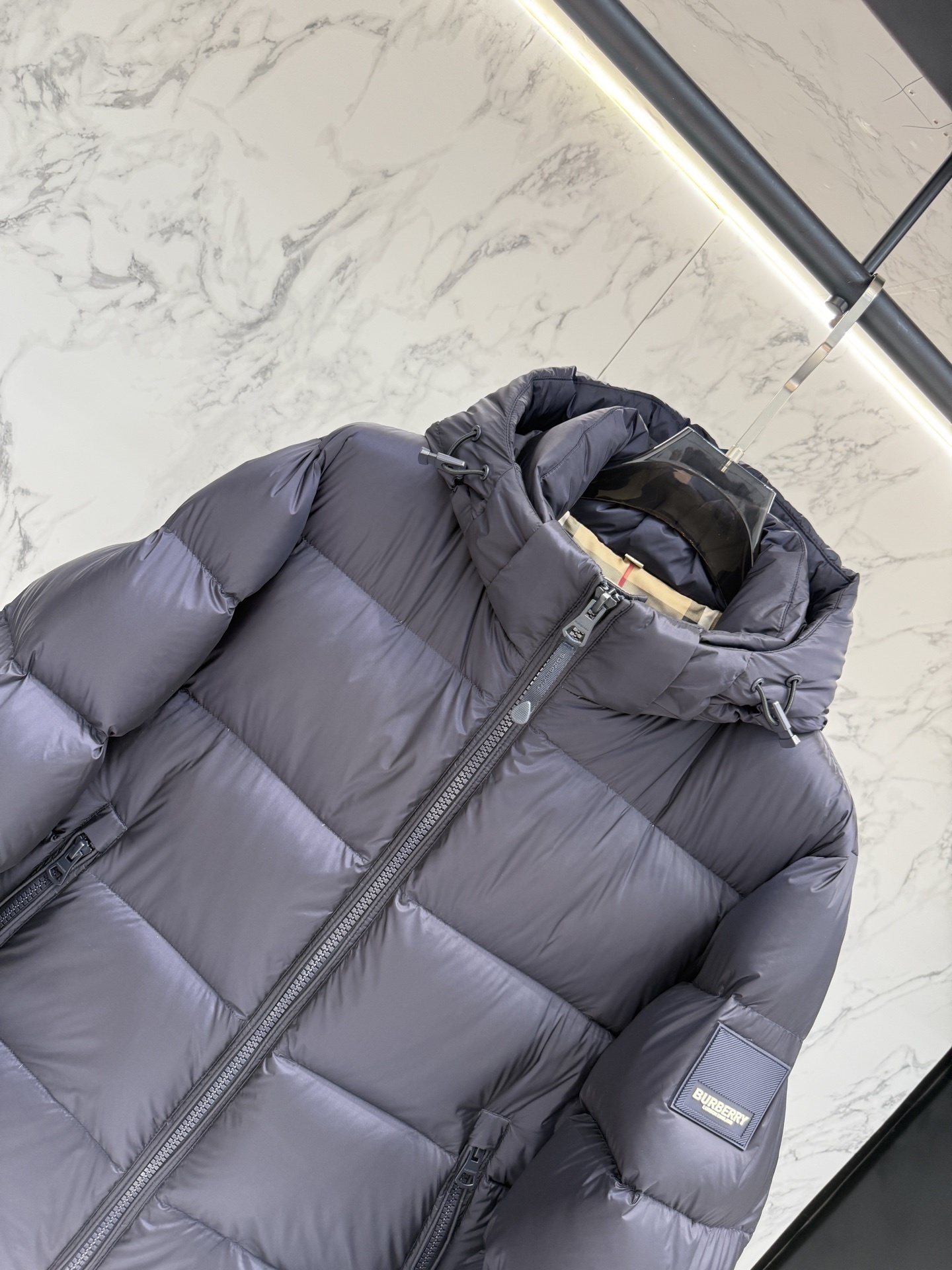 バーバリー「Burberry」秋冬ファッションフード付きダウンジャケット