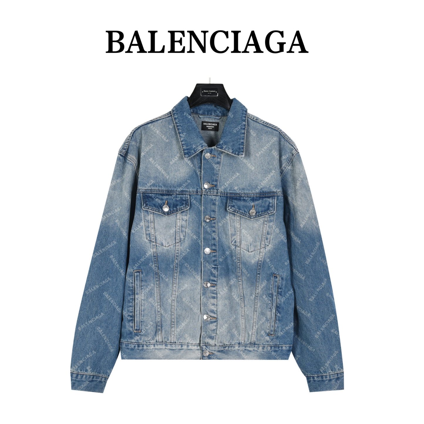 バレンシアガ「Balenciaga」バラージュ「弾幕」の全面プリントジーンズジャケット-isetant