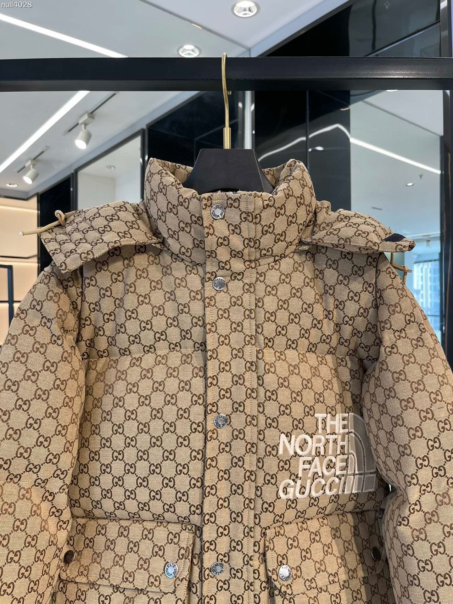 グッチGucci x The North Face秋冬ラペル付きダウンジャケット
