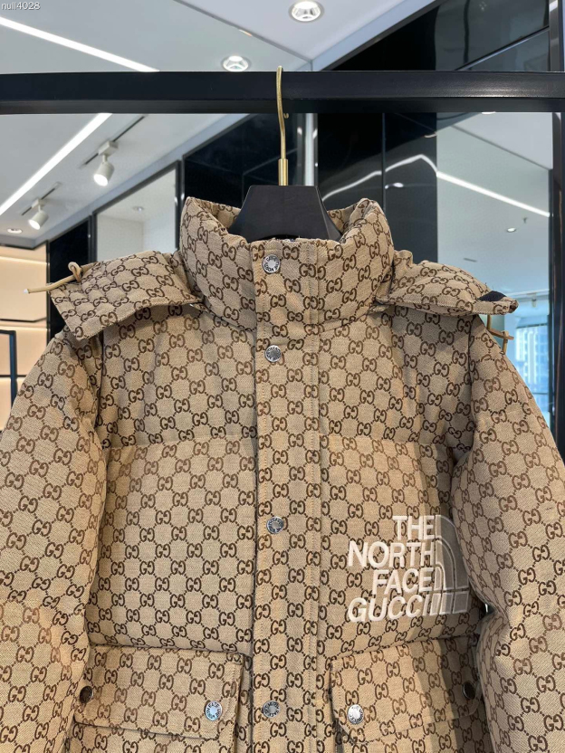グッチGucci x The North Face秋冬ラペル付きダウンジャケット