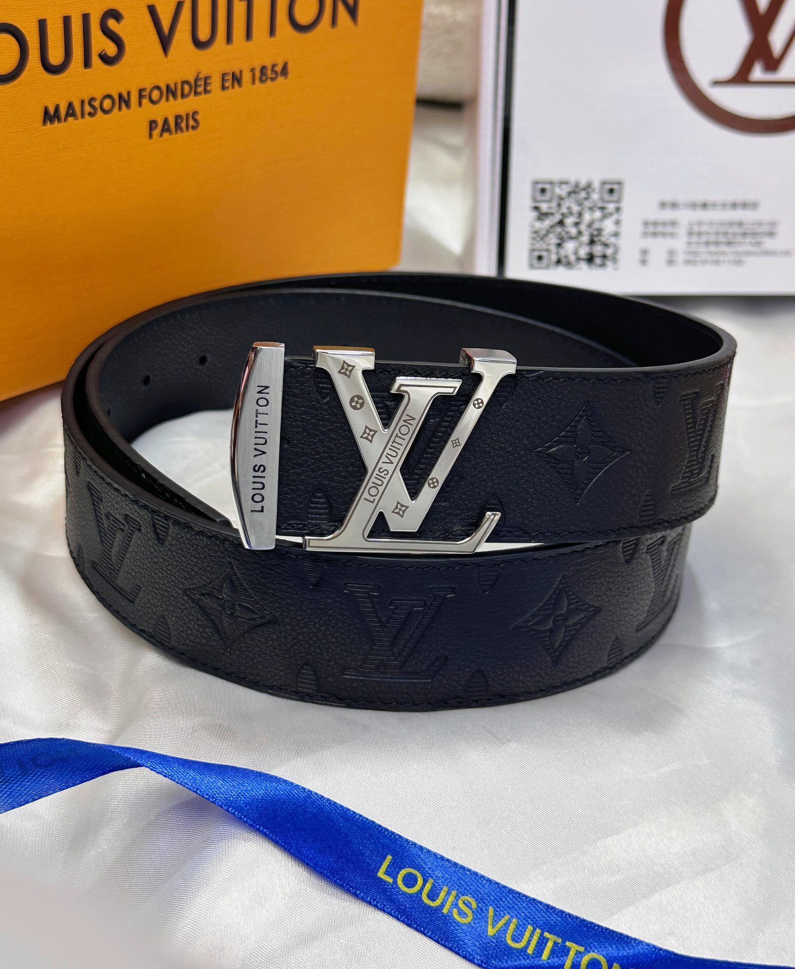 ルイ・ヴィトン「Louis Vuitton」モノグラム エンボス レザー リバーシブル ベルト100CM