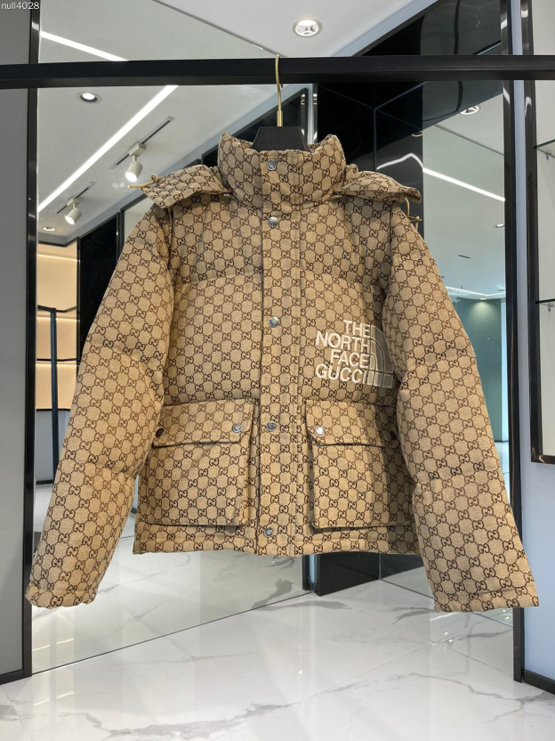 グッチGucci x The North Face秋冬ラペル付きダウンジャケット