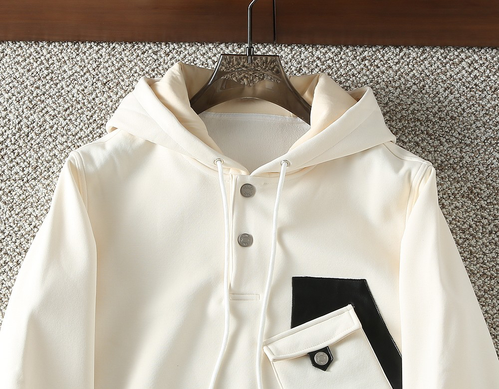 エルメス「Hermès」Empreintes Sellier Cuir 新型フード付きスウェットシャツ