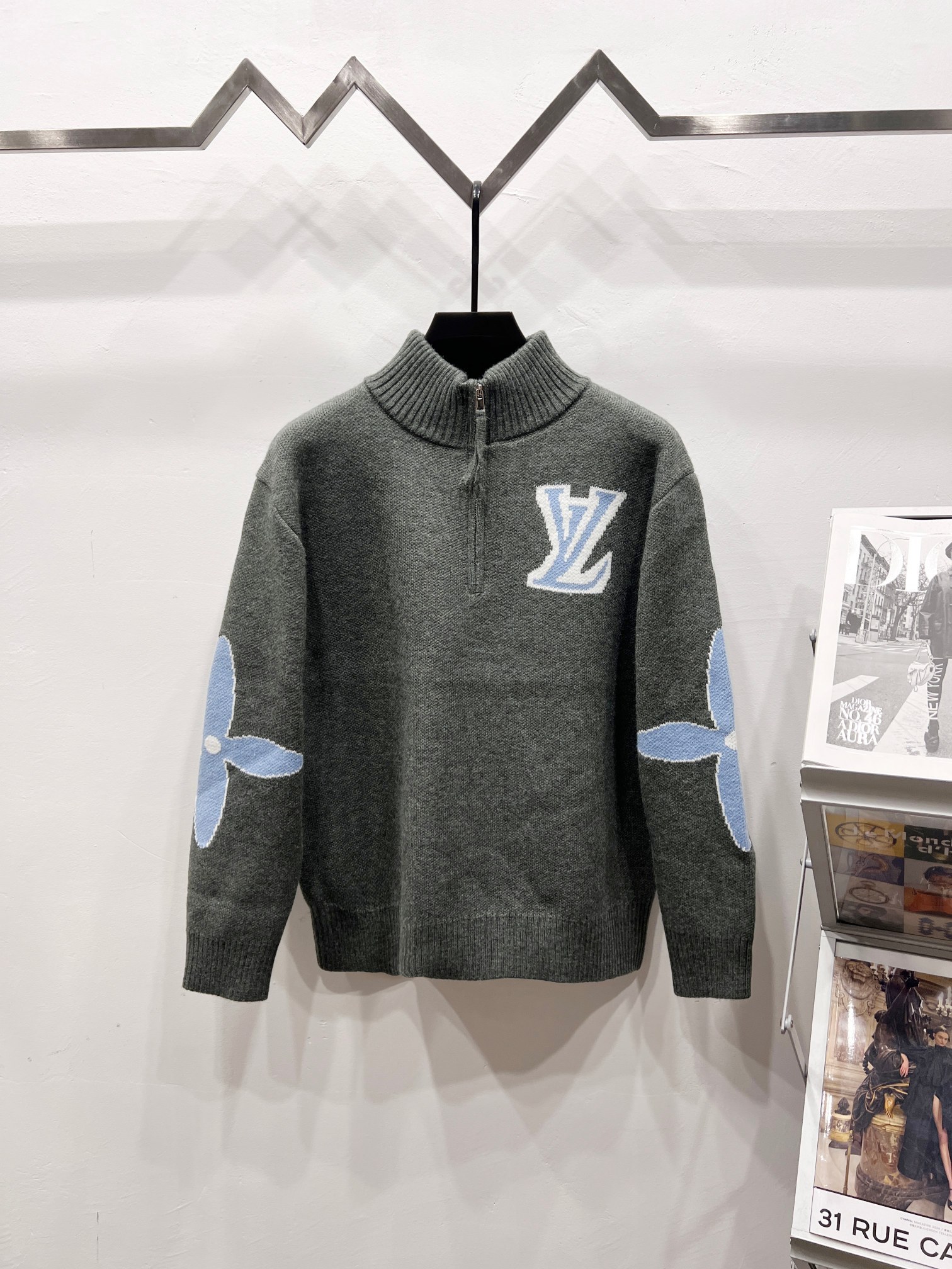 ルイ・ヴィトン「Louis Vuitton」クラシックジャージー編みウールプルオーバータートルネックセーター