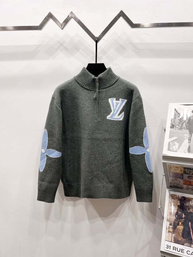 ルイ・ヴィトン「Louis Vuitton」クラシックジャージー編みウールプルオーバータートルネックセーター