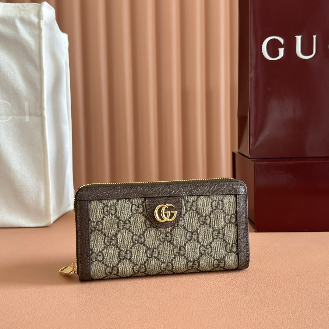 グッチ「Gucci」Ophidiaシリーズジッパーウォレット