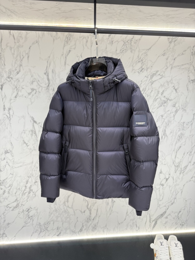 バーバリー「Burberry」秋冬ファッションフード付きダウンジャケット