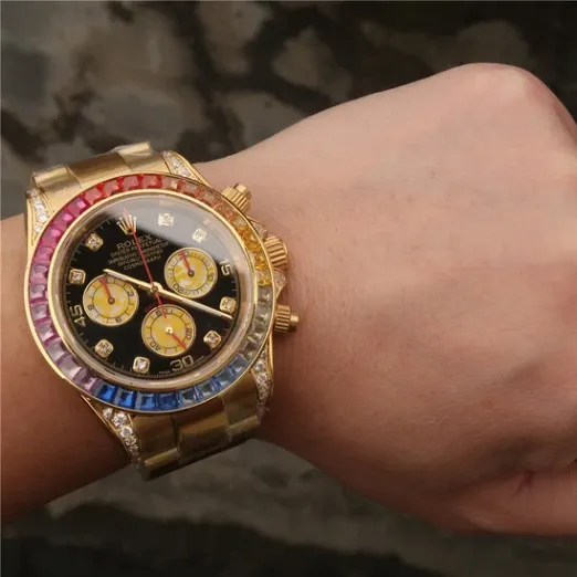 ロレックス「Rolex」ロレックス デイトナ レインボーダイヤモンド イエローゴールド＆ステンレススチール 40mm