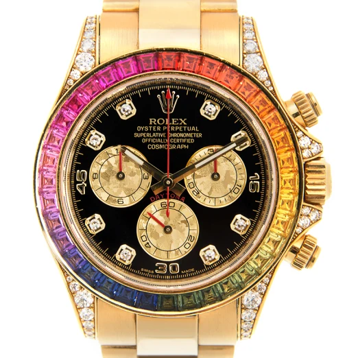 ロレックス「Rolex」ロレックス デイトナ レインボーダイヤモンド イエローゴールド＆ステンレススチール 40mm