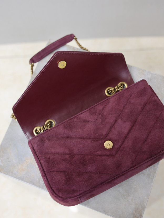 2026サンローラン「Saint Laurent LOULOU スモール スエード ショルダーバッグ