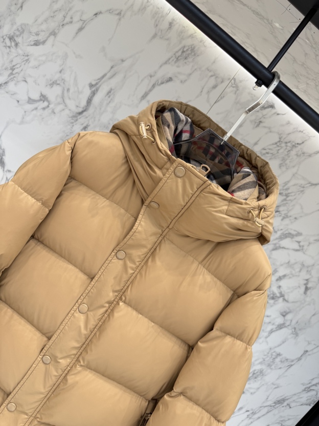 バーバリー「Burberry」秋冬ファッションフード付きダウンジャケット