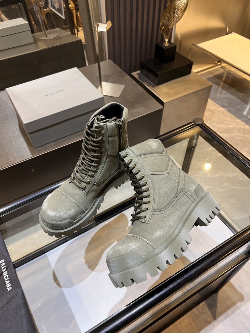 バレンシアガ「Balenciaga」バレンシアガ ストンパー ジップドブーティ / レザーブーツ