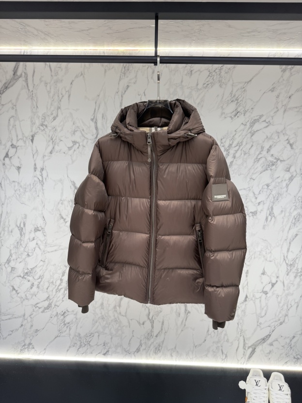 バーバリー「Burberry」秋冬ファッションフード付きダウンジャケット