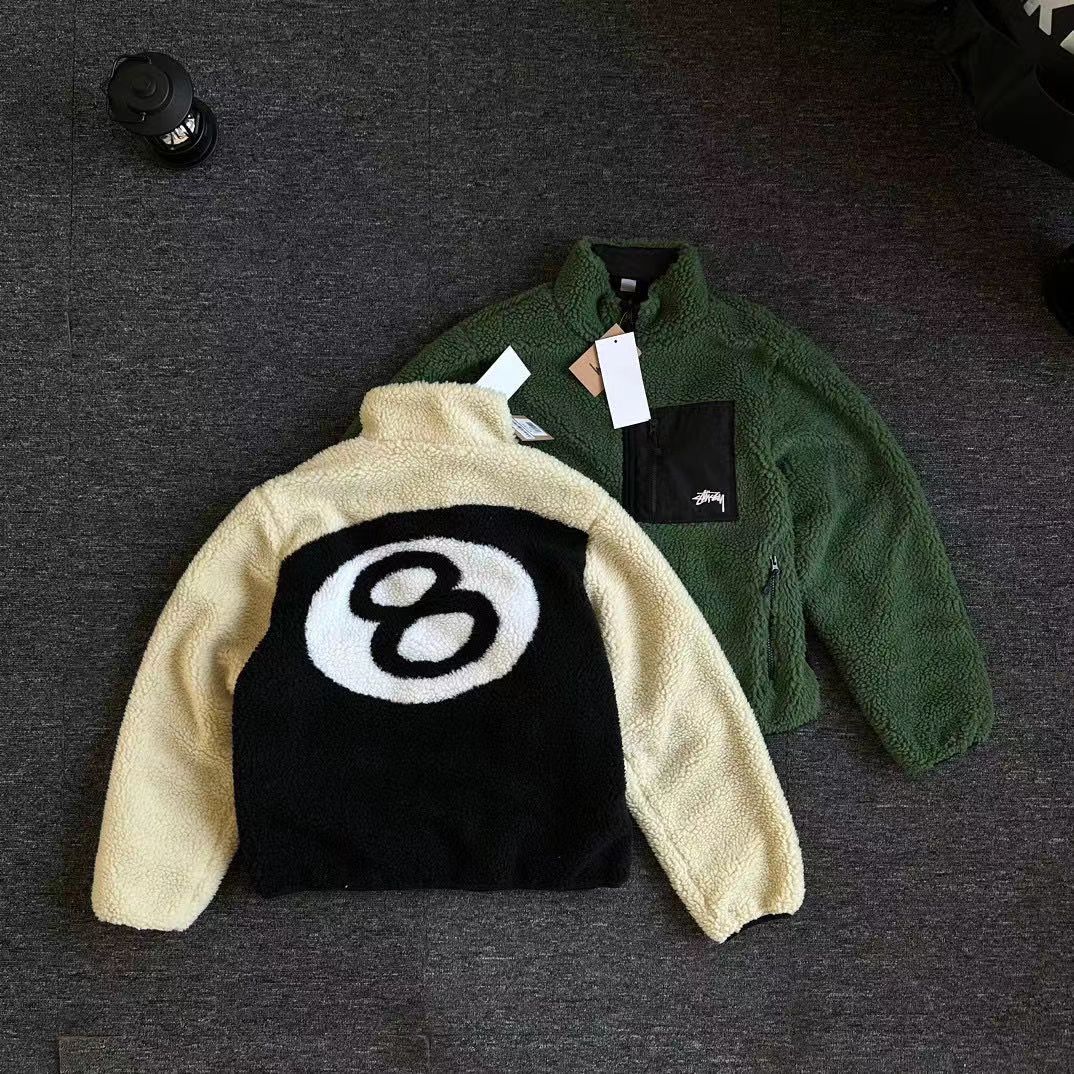 ステューシー Stussy ジャケット アウター 厚手 ボア 両面着用