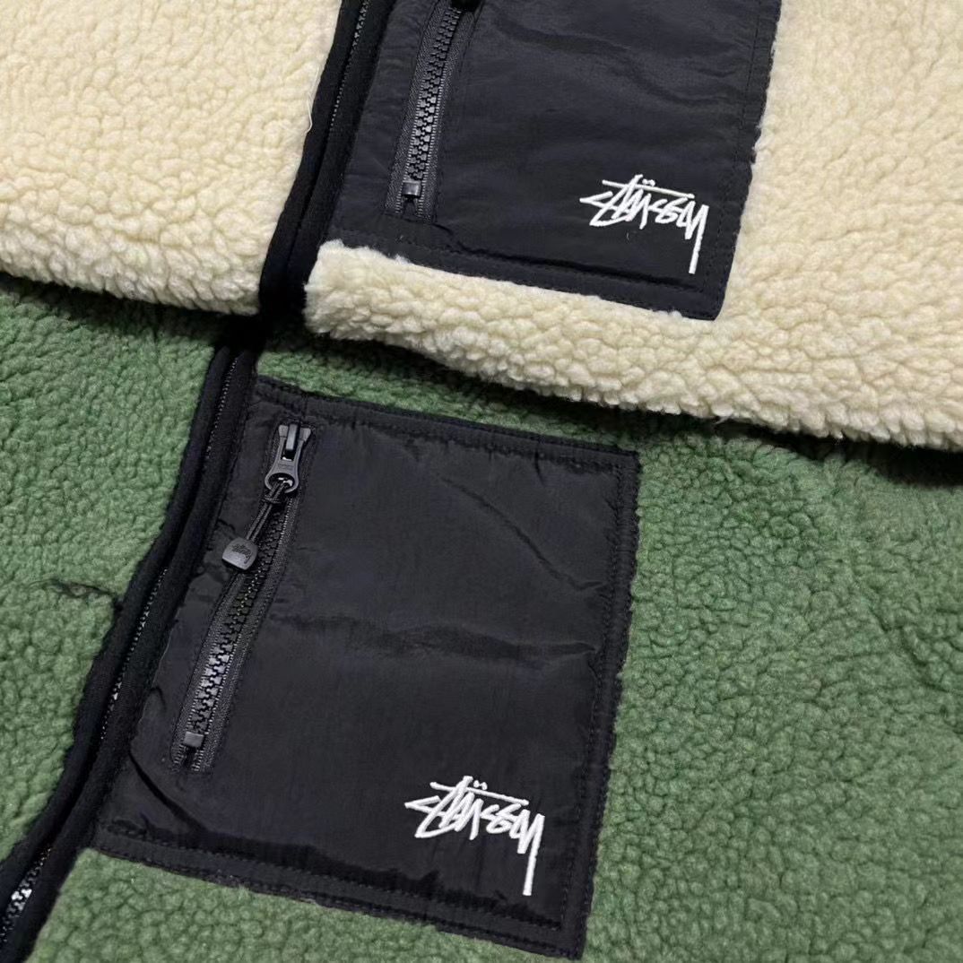 ステューシー Stussy ジャケット アウター 厚手 ボア 両面着用