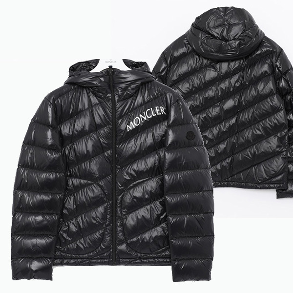 MONCLER☆SHAMA フード ダウンパディングジャケット ブラック