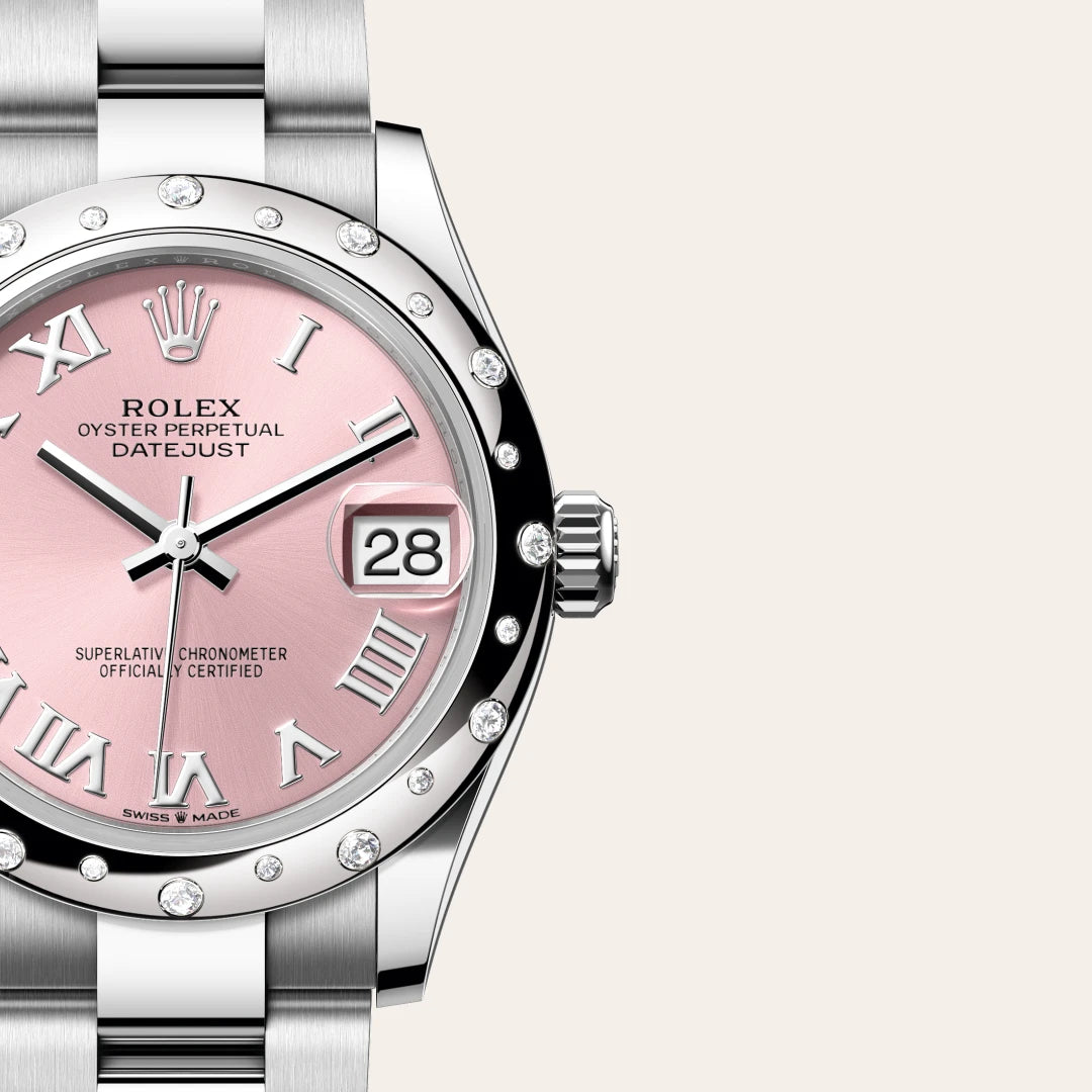 Rolex デイトジャスト 31  オイスター、31 mm、オイスタースチール＆ホワイトゴールド、ダイヤモンド