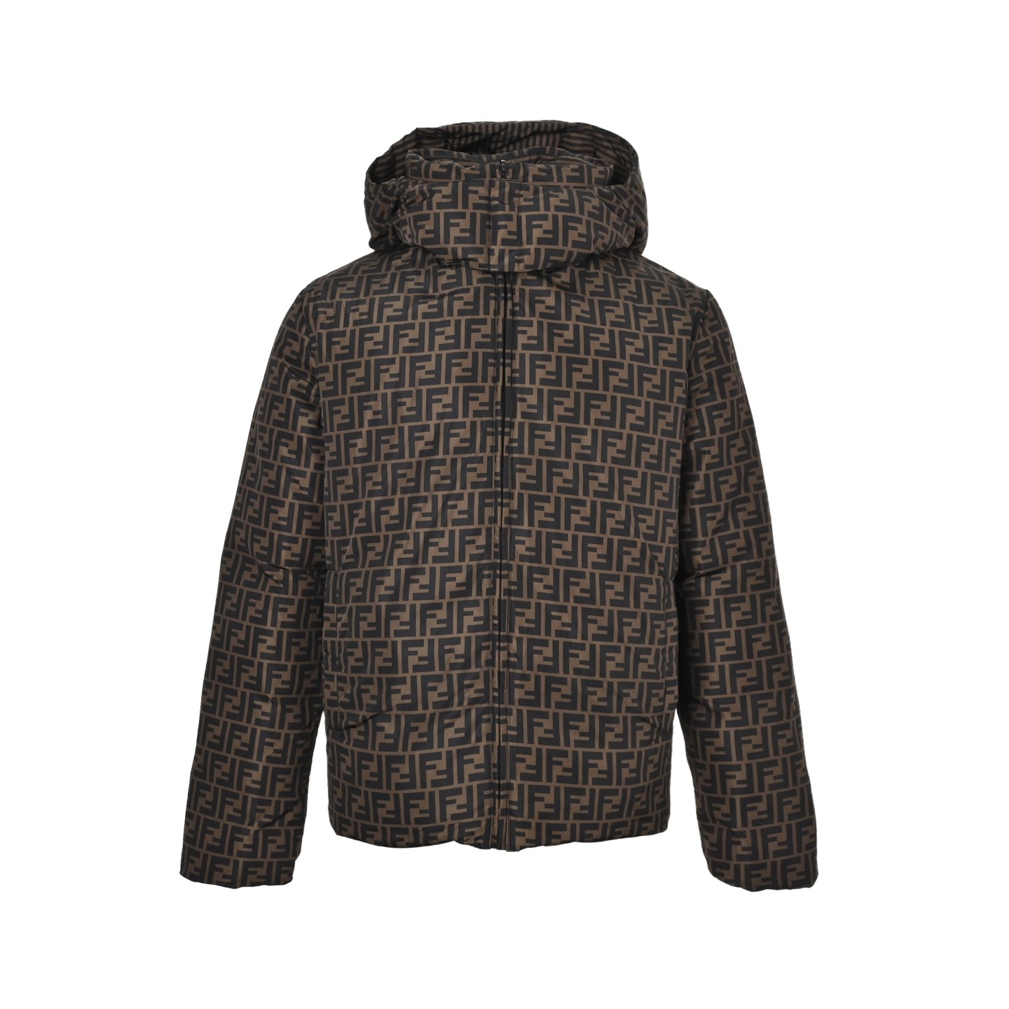 Fendi フェンディ FFレトロ柄両面着用フーデッドダウンジャケット