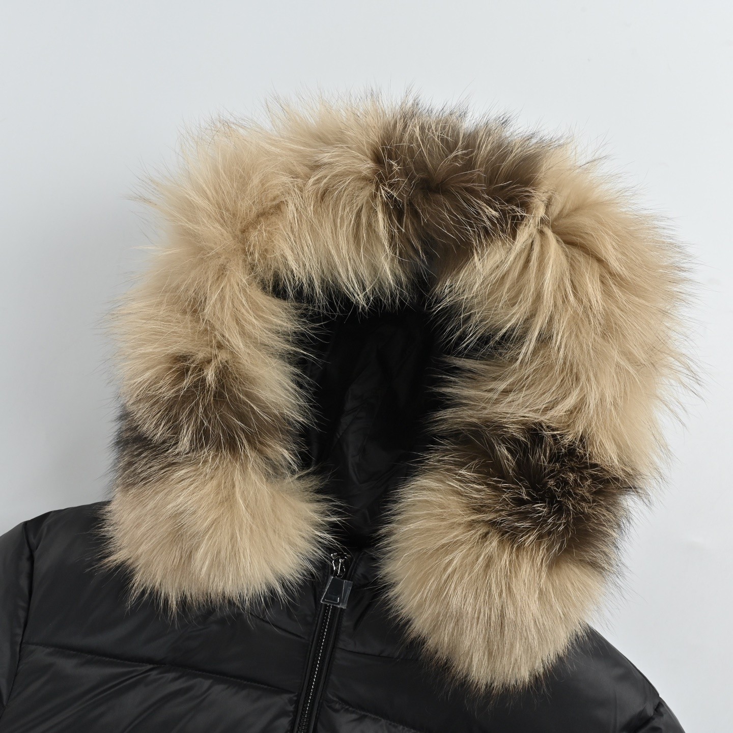 MONCLER モンクレール HERMIFUR 毛領リブ腰ロングダウンジャケット