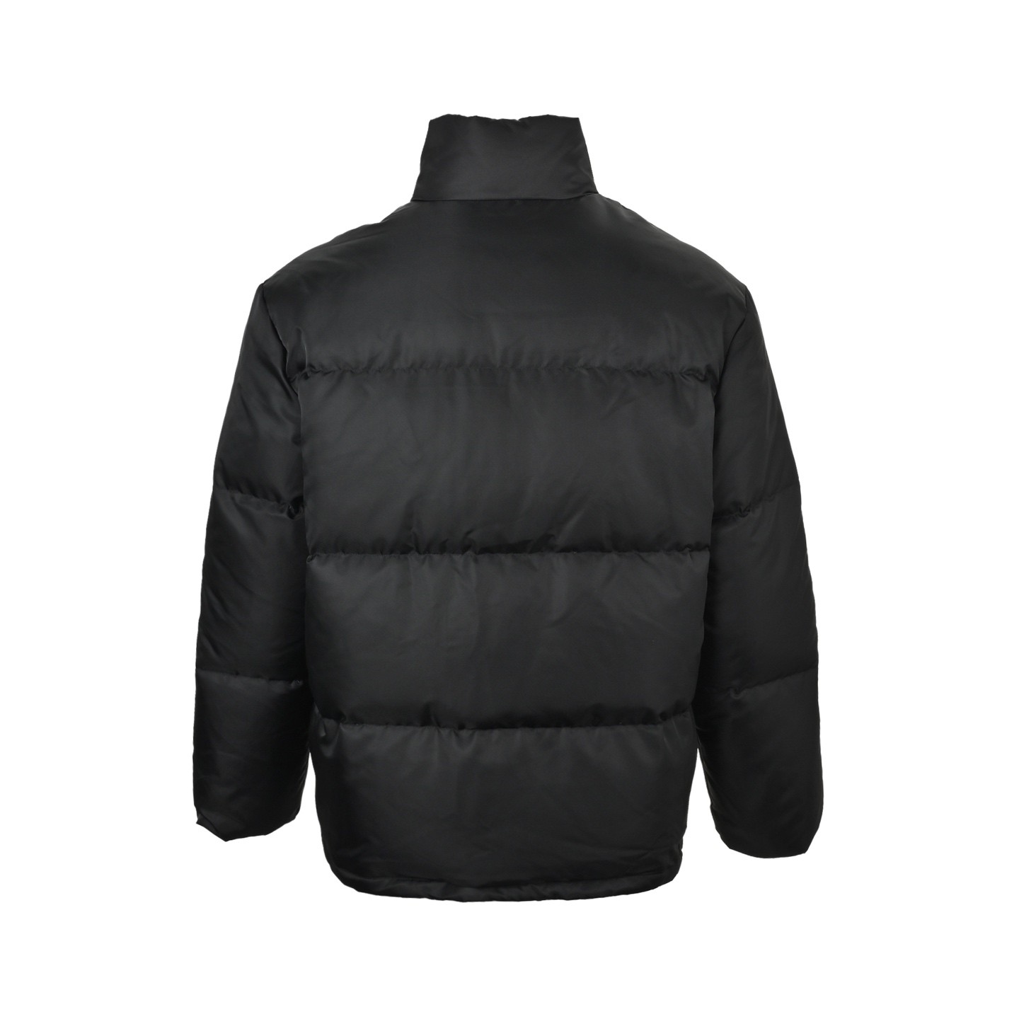 PRADA プラダ ブラック 再生ナイロン 撞色リブコollar ダウンジャケット