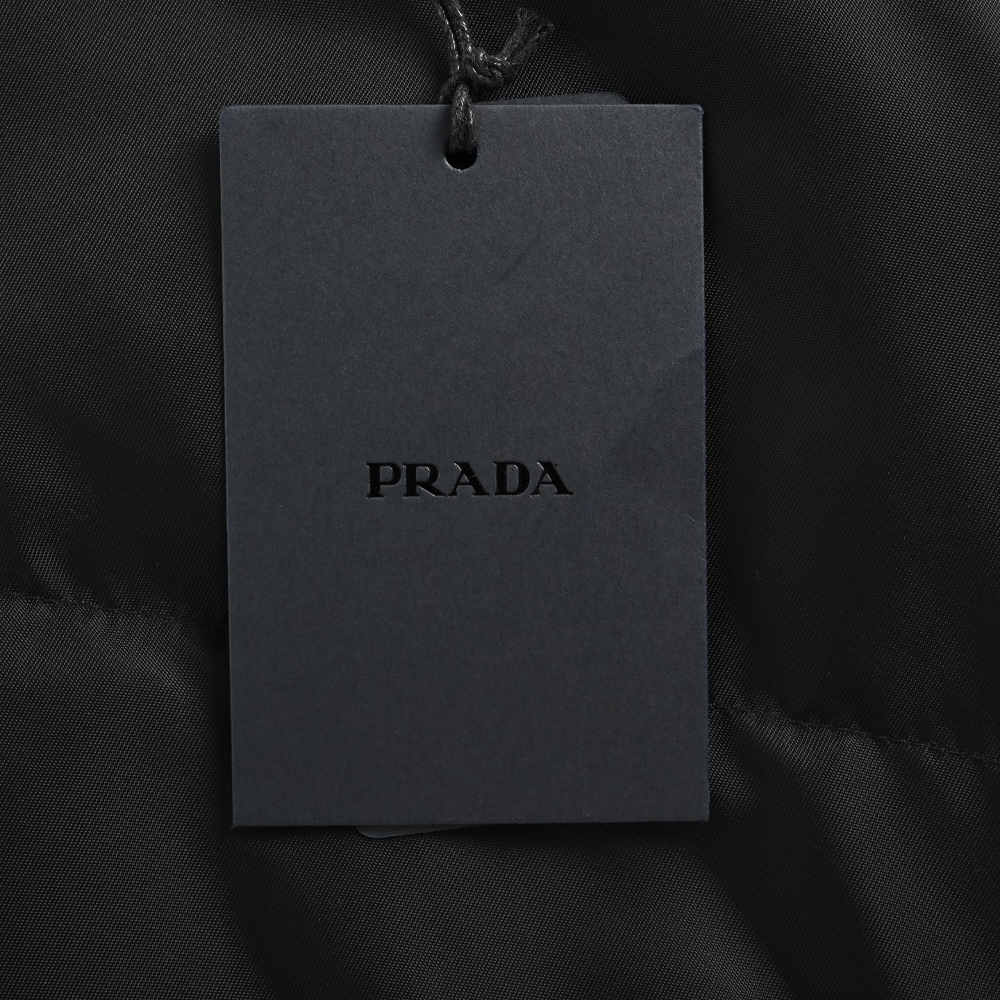 PRADA プラダ ブラック 再生ナイロン 撞色リブコollar ダウンジャケット