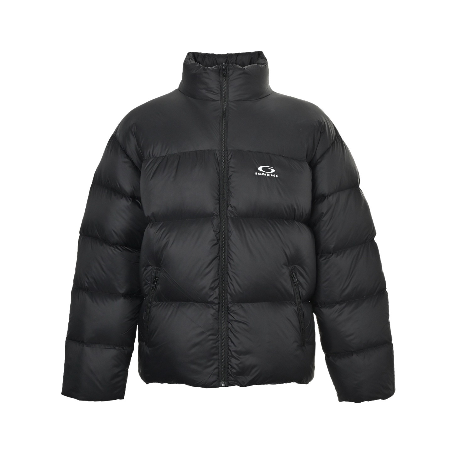 Balenciaga バレンシアガ リングロゴ ハイネック ダウンジャケット ダークグレー ブラック