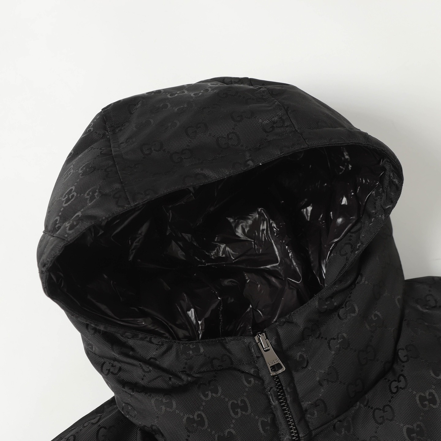 GUCCI グッチ 小G満印 連帽ダウンジャケット ブラック