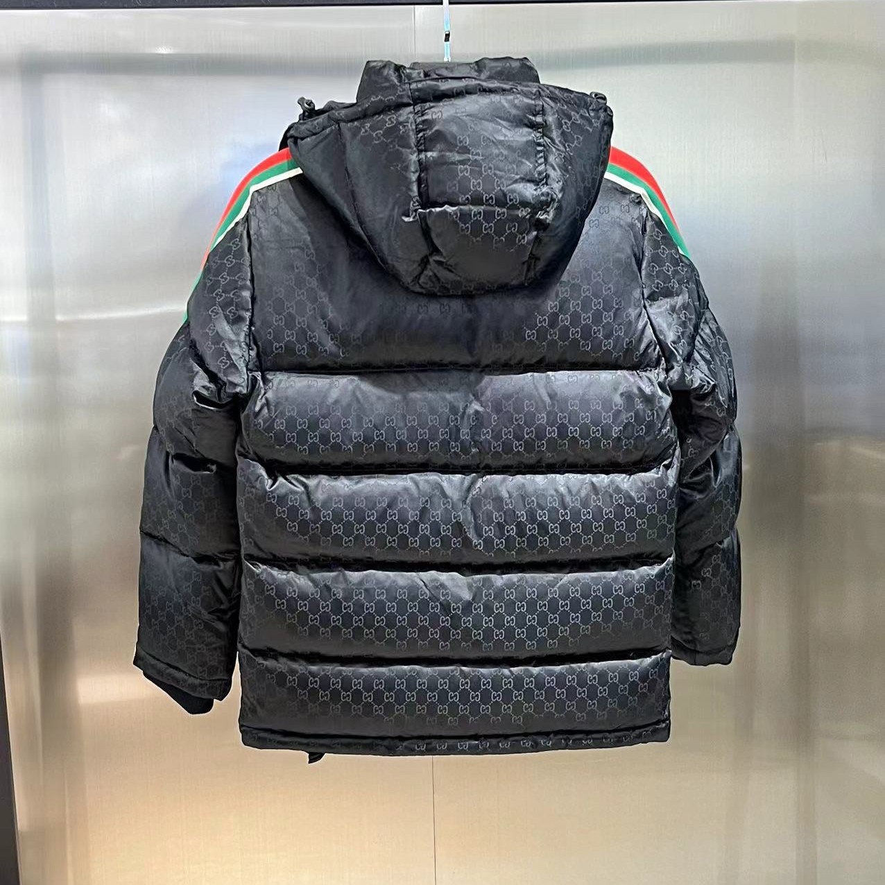 GUCCI グッチ GGモノグラム リムーバブルフード ダウンジャケット ブラック