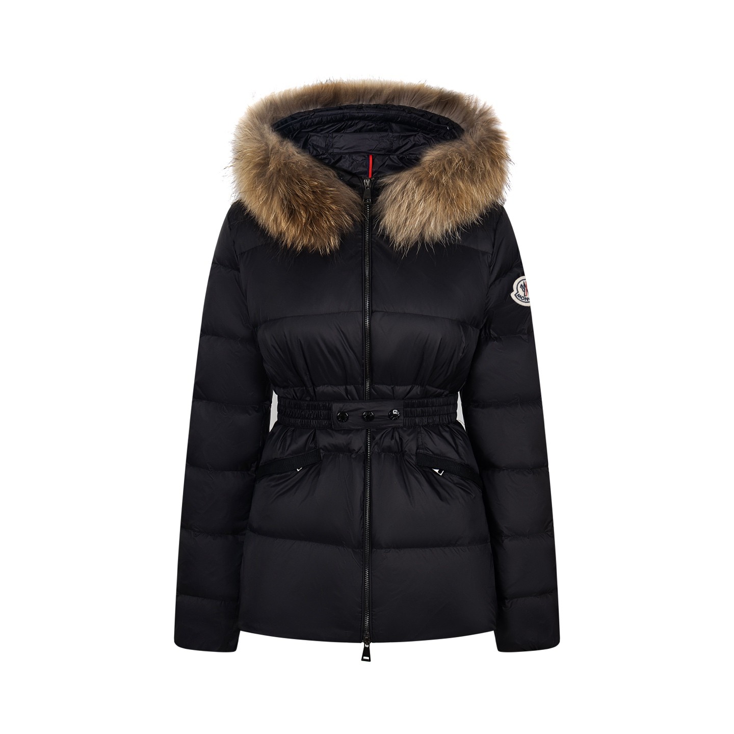 Moncler モンクレール 2025秋冬新作 Boed レディース 短款 フォックスファーカラー ベルト付き ダウンジャケット ブラック
