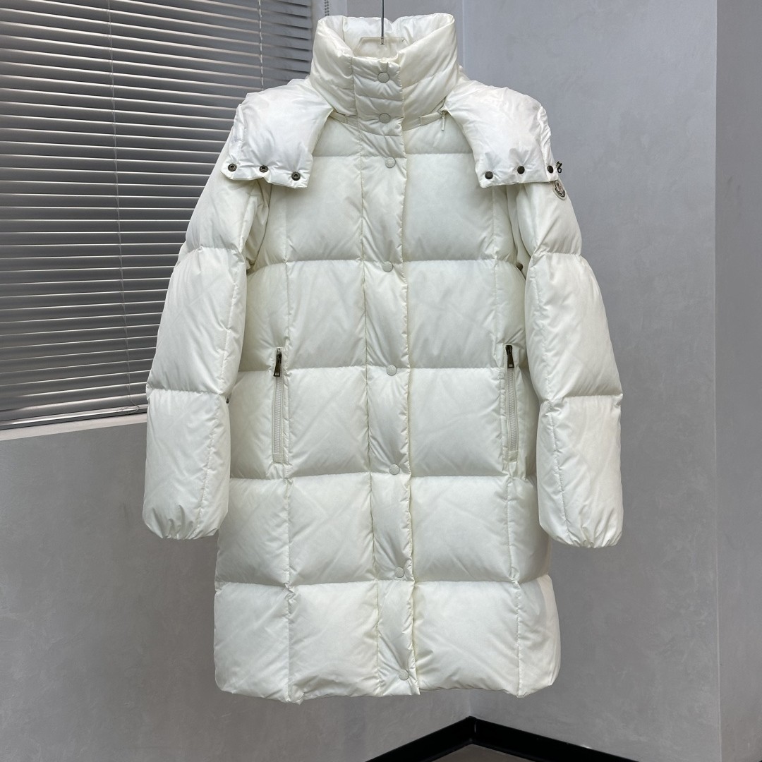 MONCLER モンクレール Litteシリーズ 白 中長款 ダウンジャケット レディース