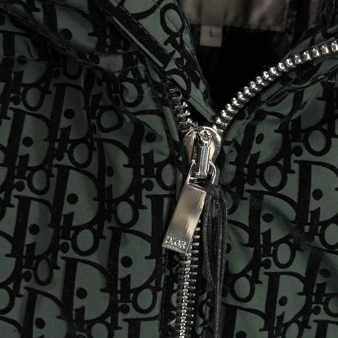 Dior ディオール 2025ss メンズ 立領 ダウンジャケット ブラックグレーン柄