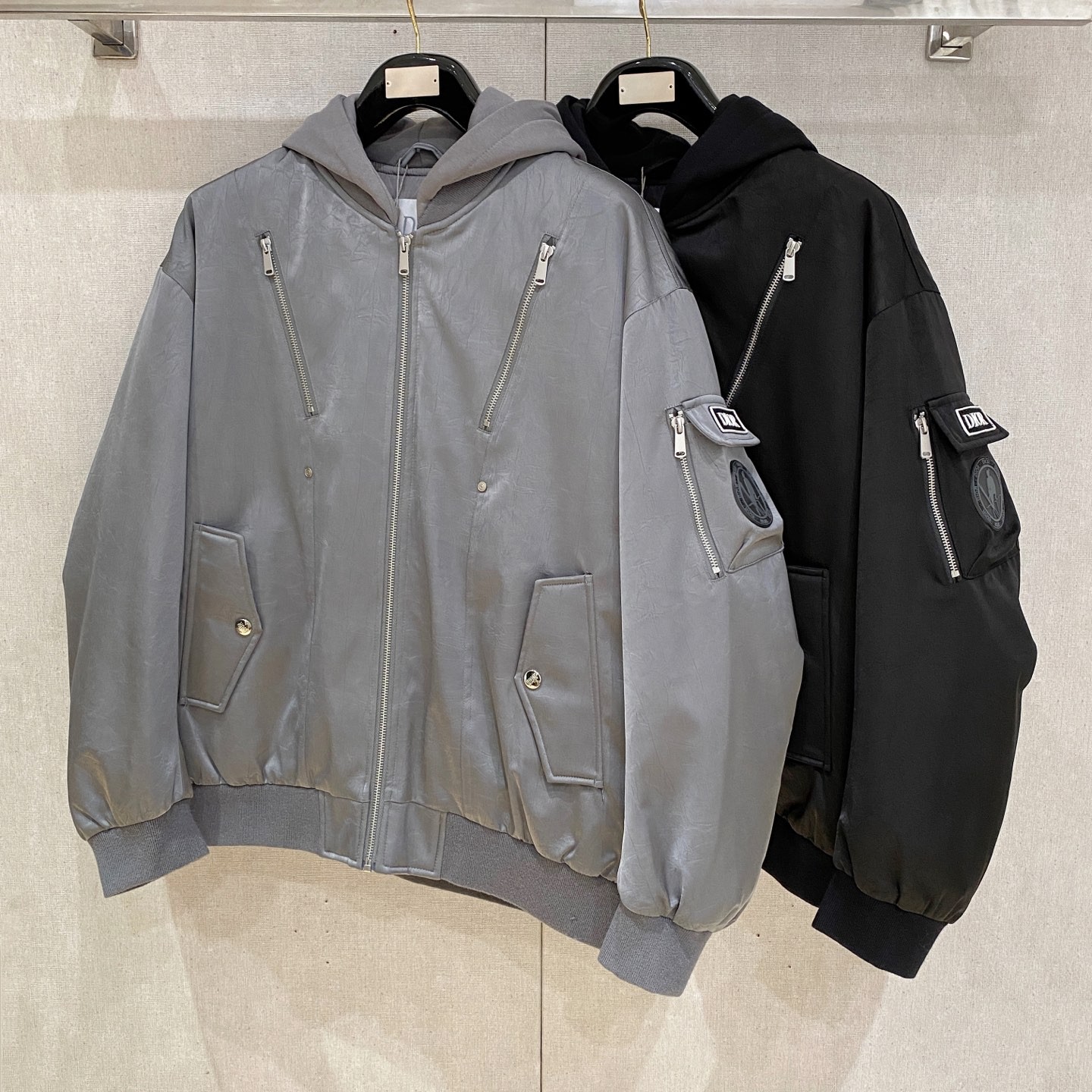 DIOR ディオール フーデッドダウンジャケット ブラック&シルバー