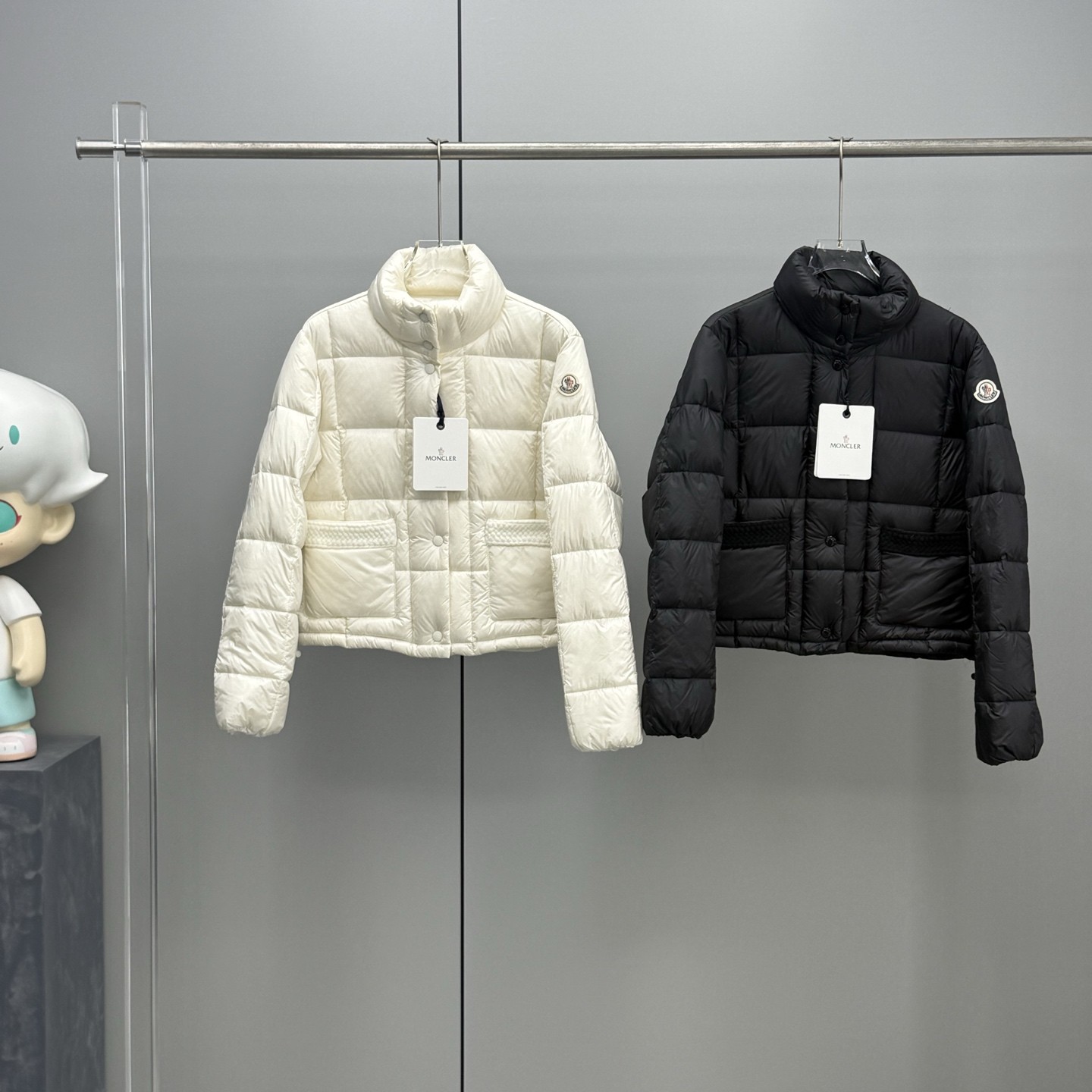 MONCLER モンクレール 小香風編み飾りポケット 短款リブ立て パンクローズ ダウンジャケット 2025秋冬新作