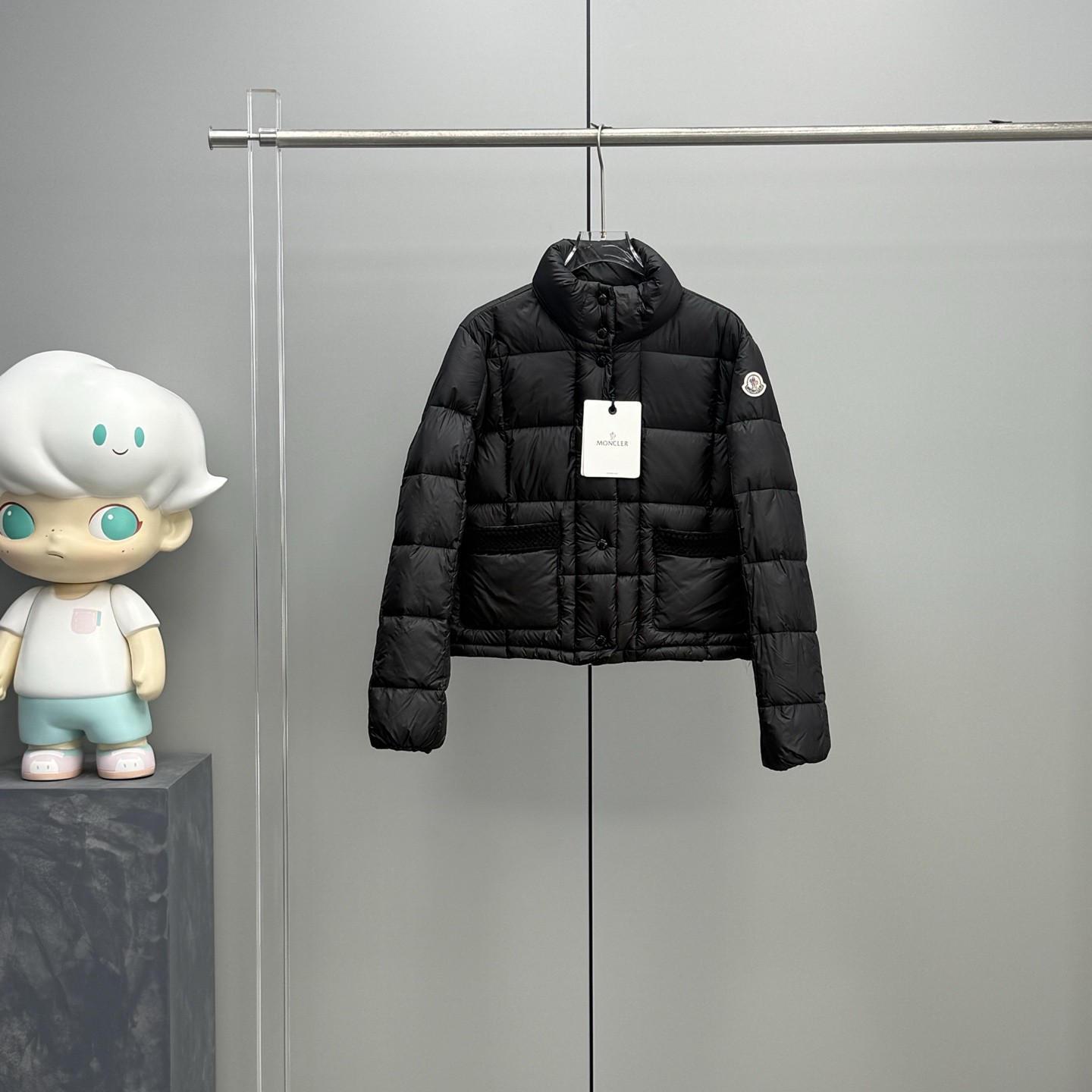 MONCLER モンクレール 小香風編み飾りポケット 短款リブ立て パンクローズ ダウンジャケット 2025秋冬新作