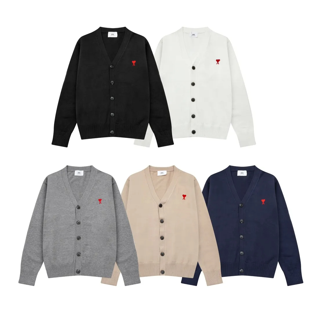 AMI PARIS（アミ パリス） オーバーサイズ ウール カーディガン 男女兼用ロゴニット