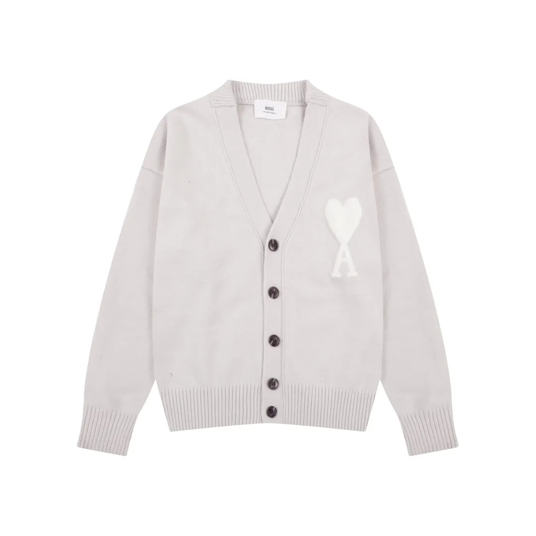 AMI PARIS（アミ パリス） オーバーサイズ ウール カーディガン 男女兼用ロゴニット