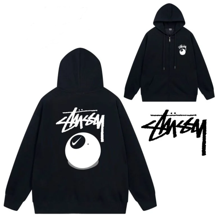 STUSSY  Co-branded casual zip-up hoodie（ユニセックス）