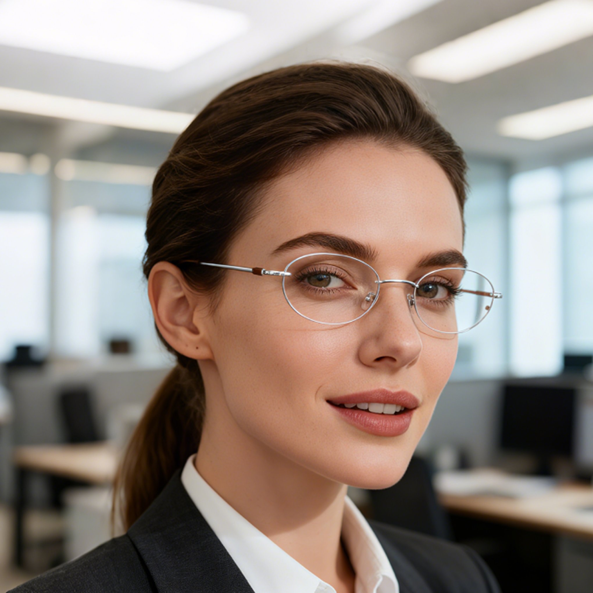 Extra Narrow Oval Metal Rim Round Retro Vintage Clear Lens Eye Glasses