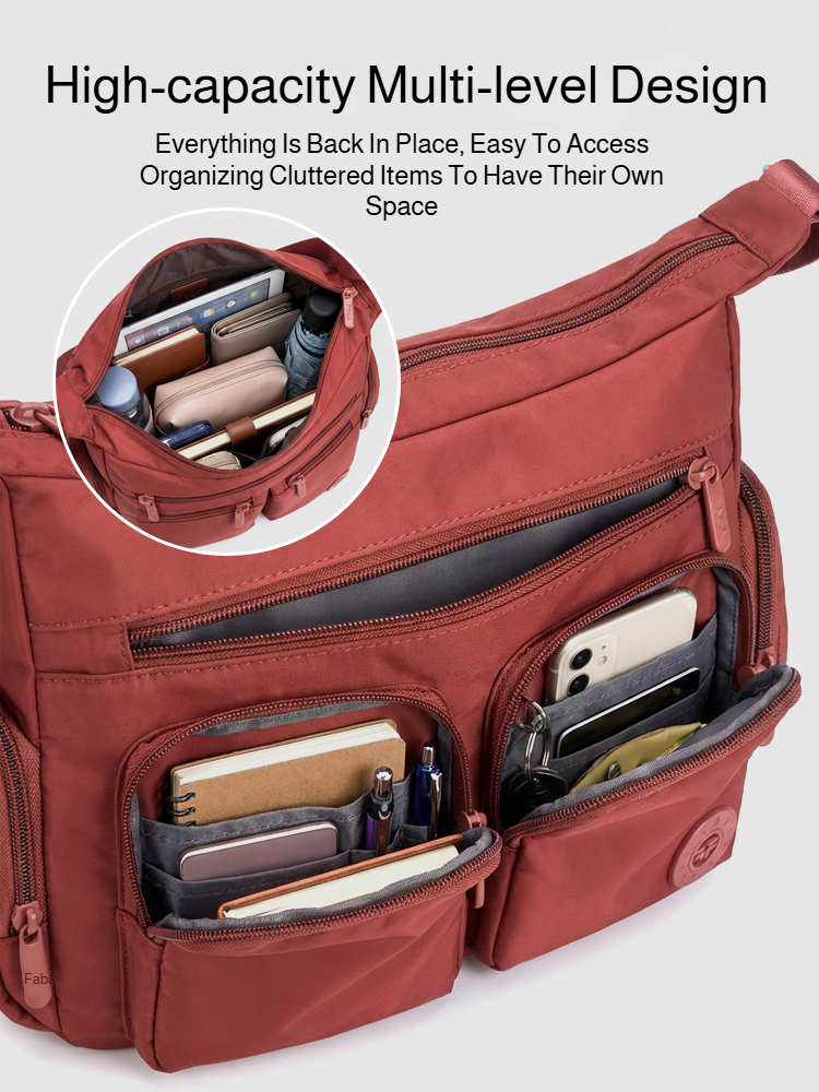 Simple Multi-Pocket Large Shoulder Bag, Colorful Options