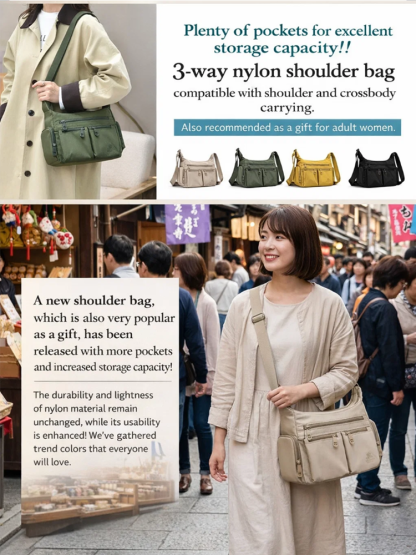 Kyoto Artisan Spirit Multi-layer Large Capacity Shoulder Bag