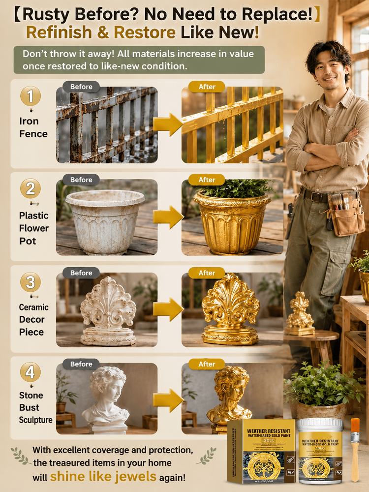 HFH-【A Touch of Renewal!】24K Special Mirror-Finish Water-Based Gold Paint