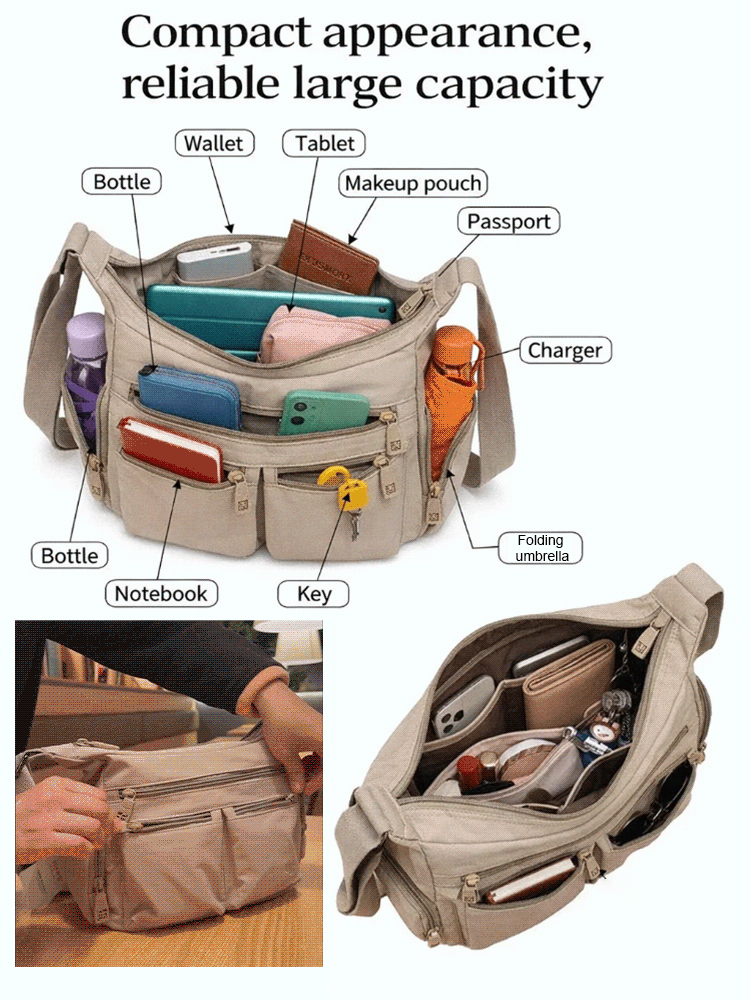 Kyoto Artisan Spirit Multi-layer Large Capacity Shoulder Bag