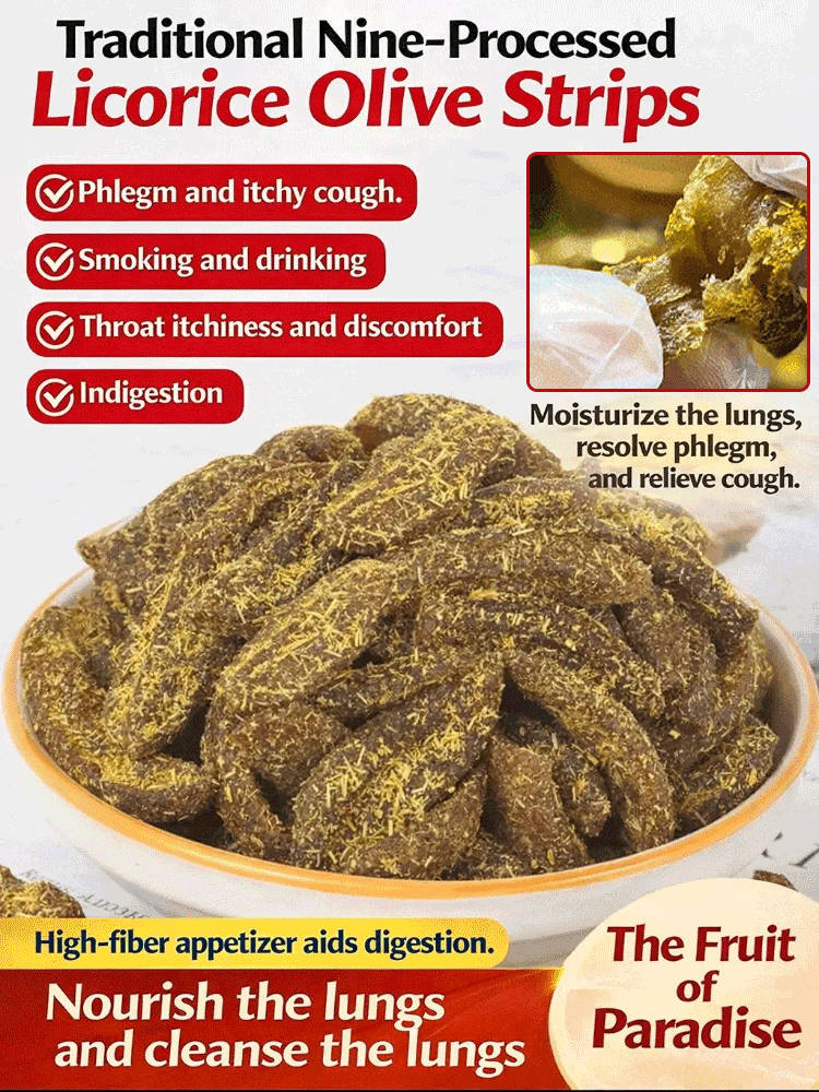 Traditional Nine-times Processed Licorice Olive Sticks for Lung Health
