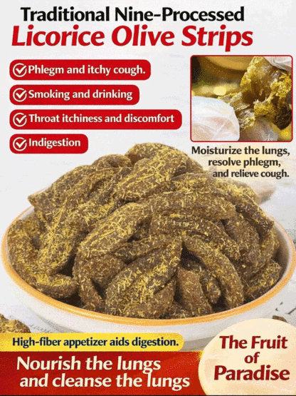 Traditional Nine-times Processed Licorice Olive Sticks for Lung Health